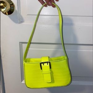 Neon green purse PLT